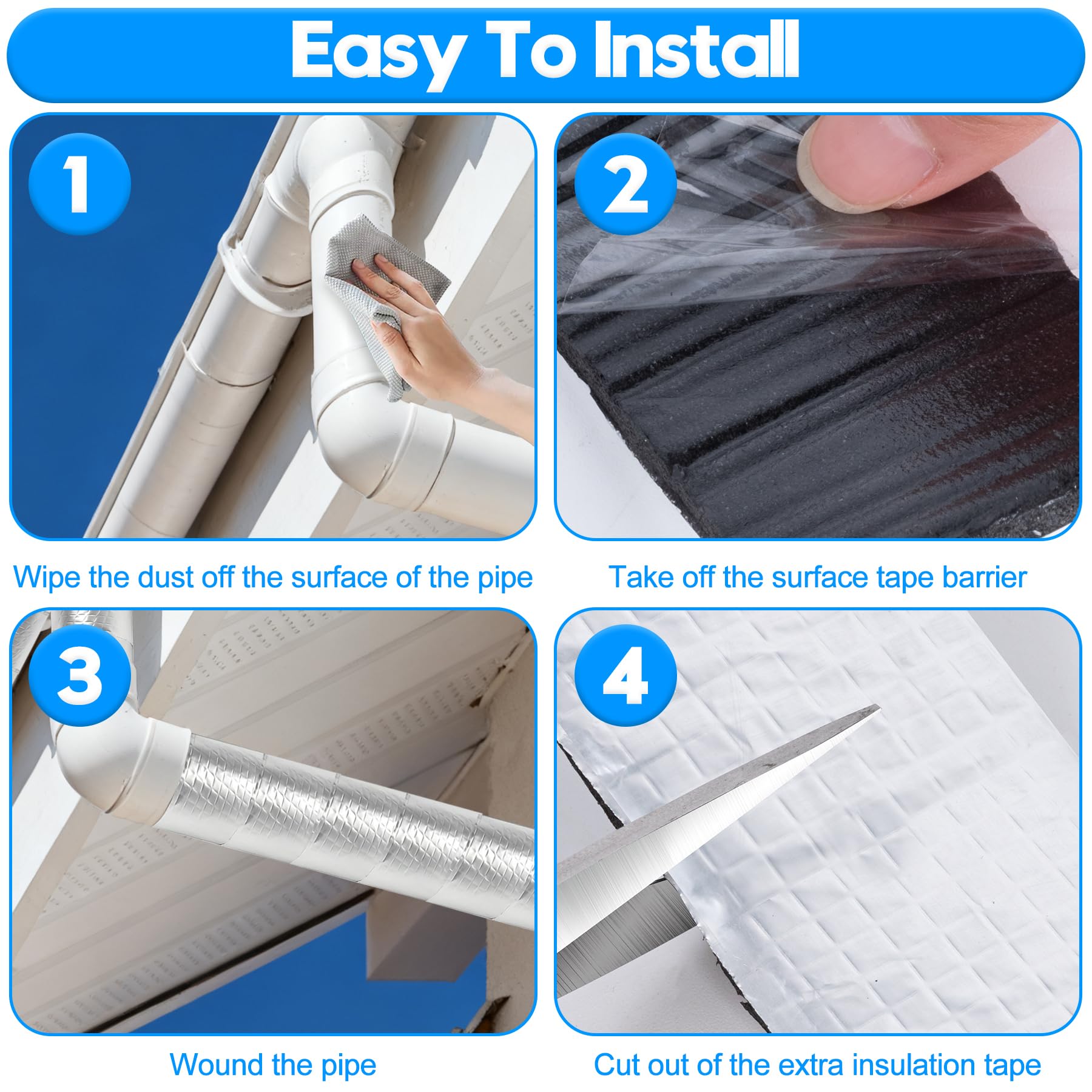 MYFAMIREA insulation fits indoor and outdoor pipes in garages, gardens, and RVs.