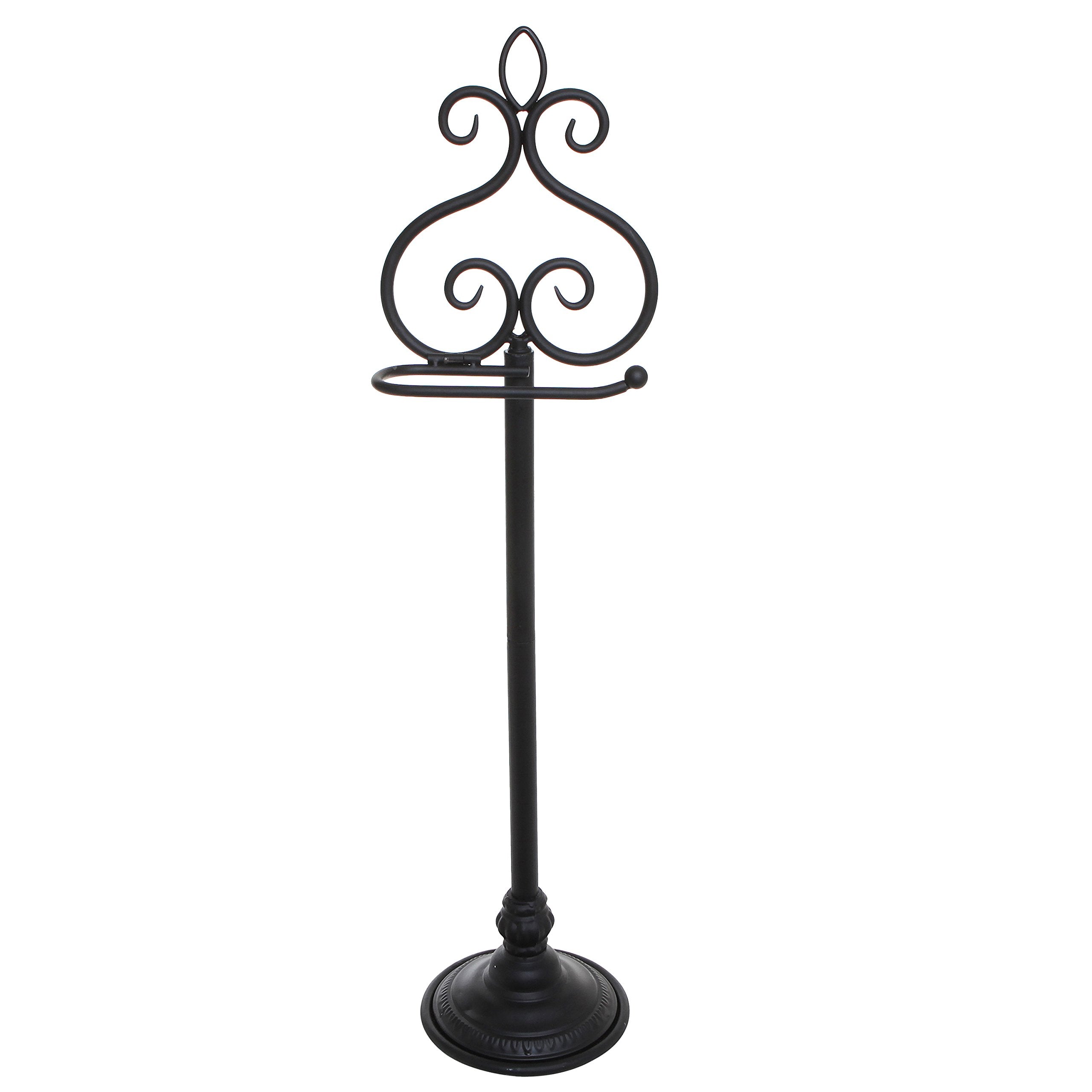 MyGift single-roll storage rack in black provides quick, accessible rolls.