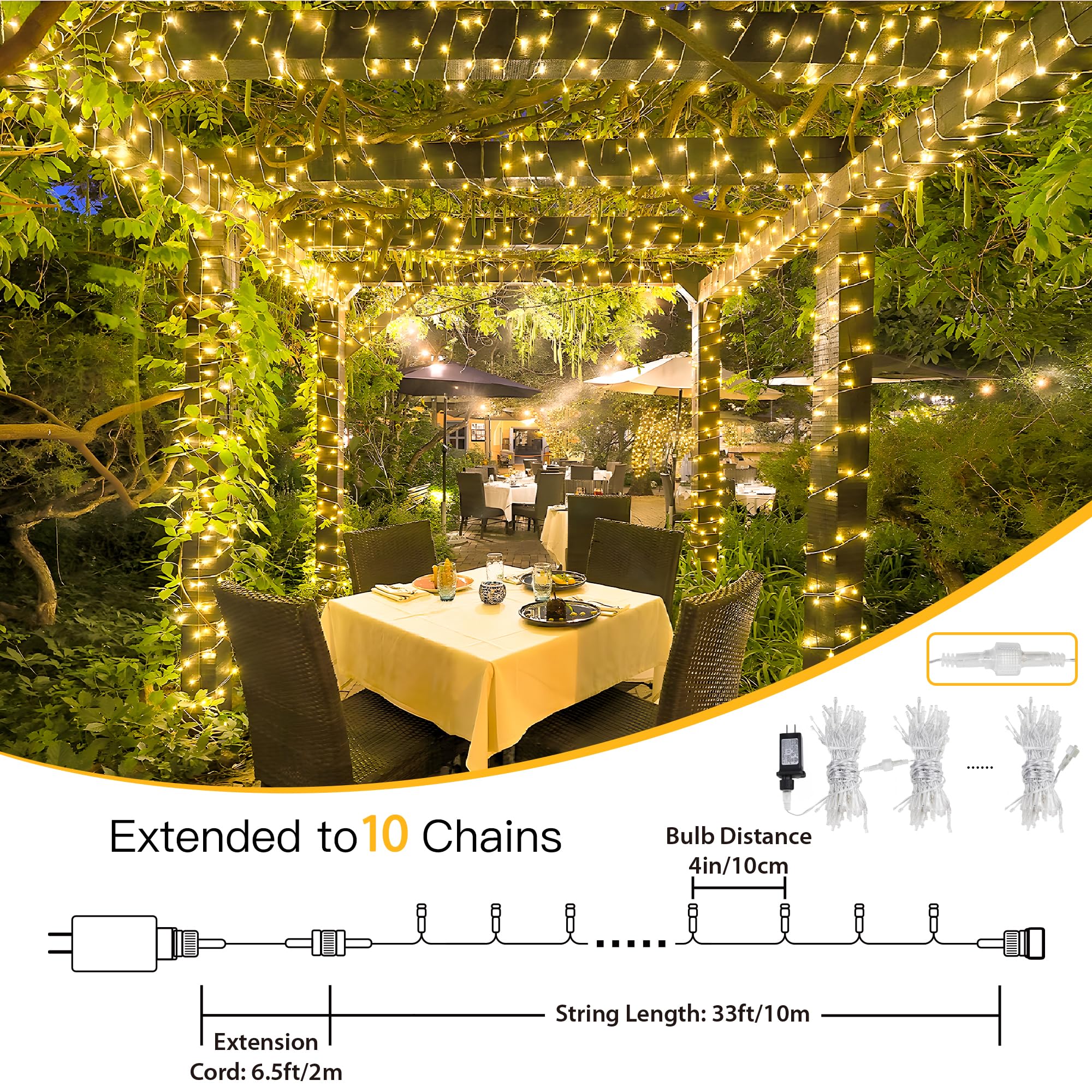 MYGOTO connectable light chain extension lets you cover larger spaces.