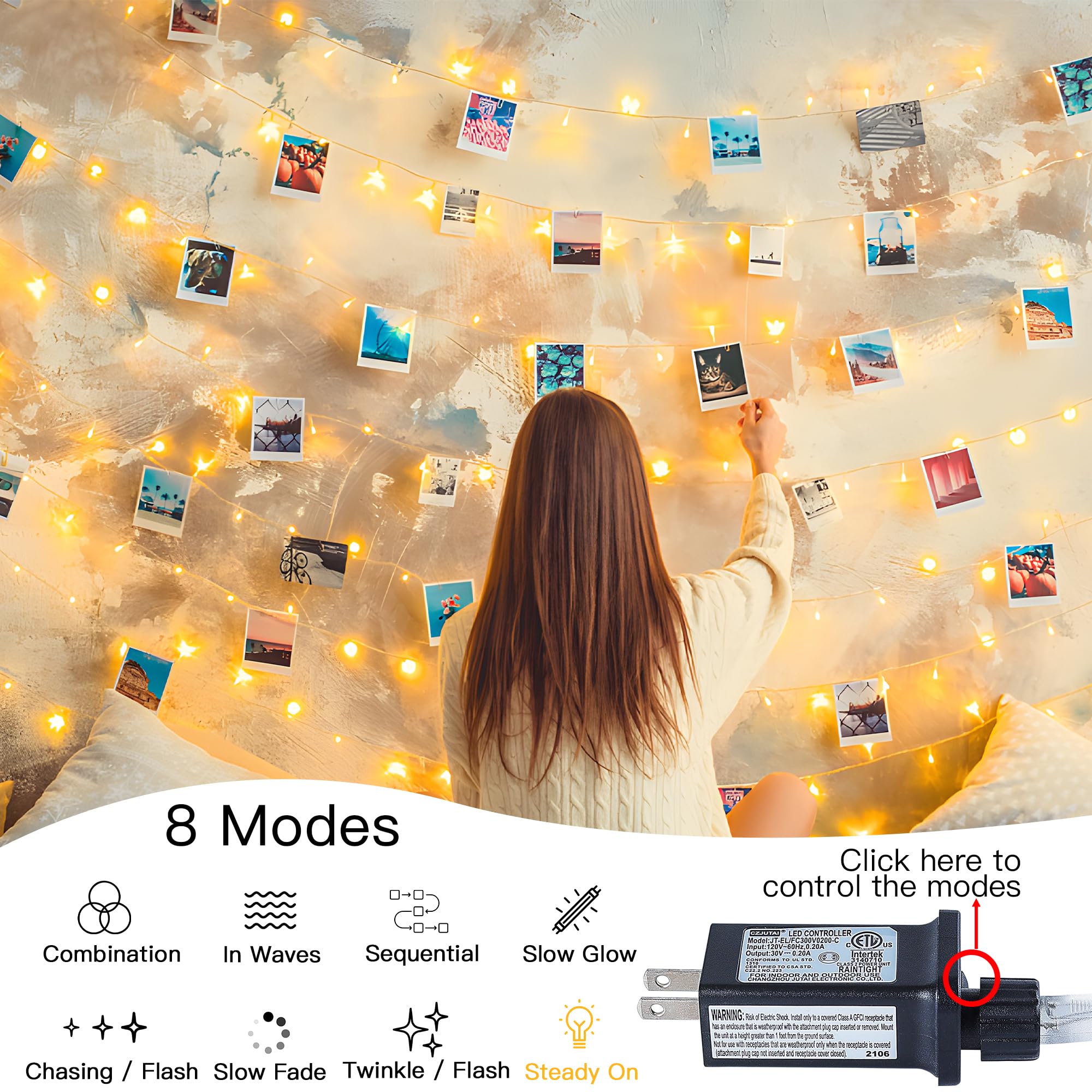 MYGOTO indoor-outdoor waterproof IP65 string lights illuminate patios and rooms safely.