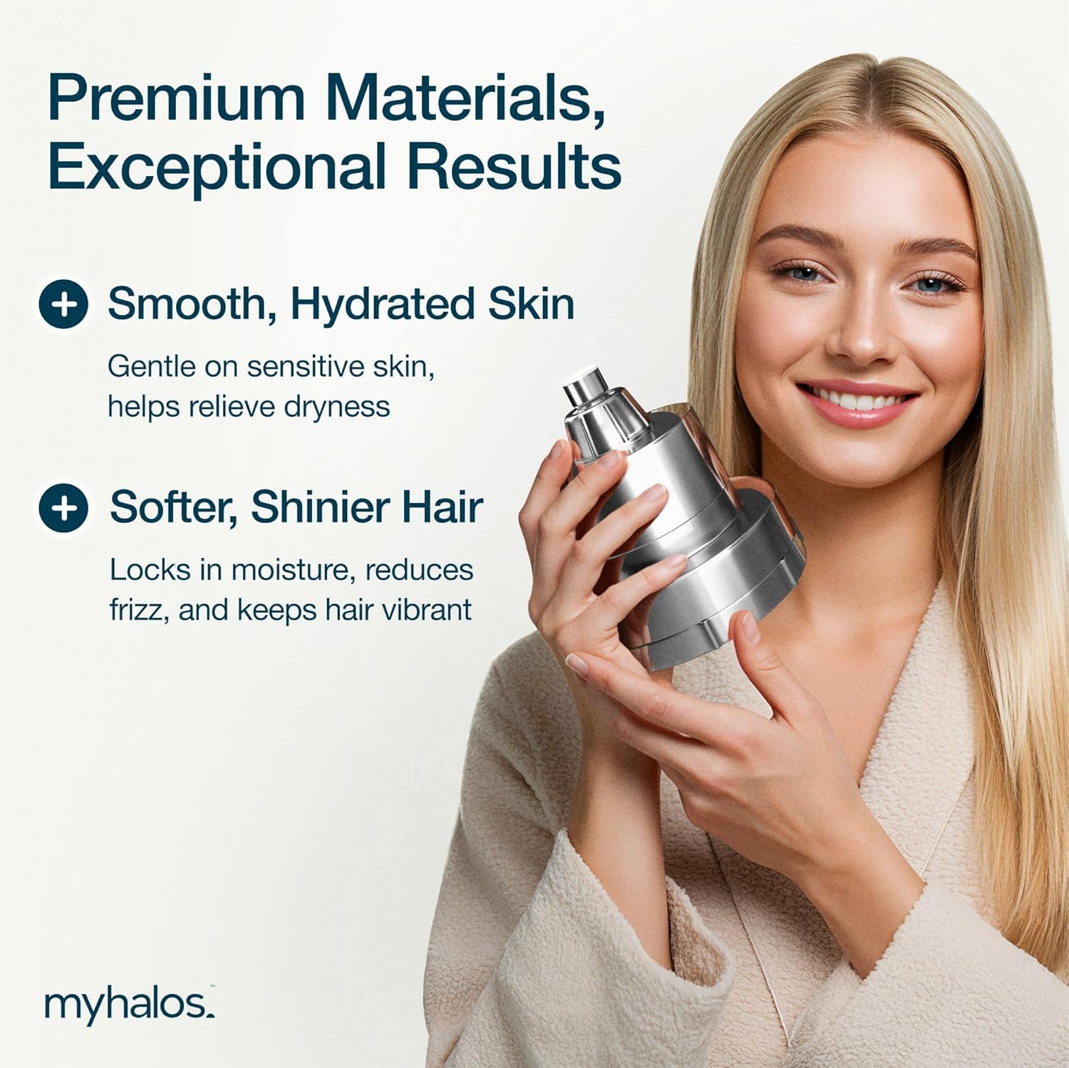 MyHalos universal-fit shower head installs quickly on standard fixtures