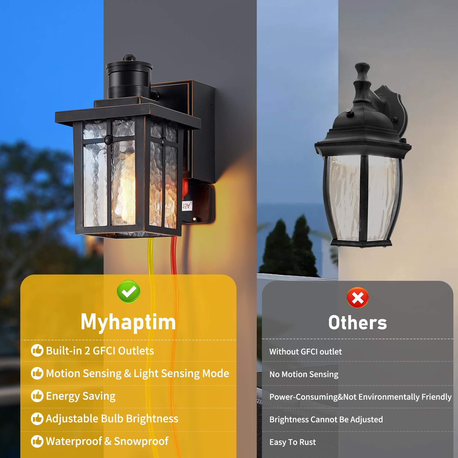 Myhaptim easy-install mounting hardware included for quick setup.