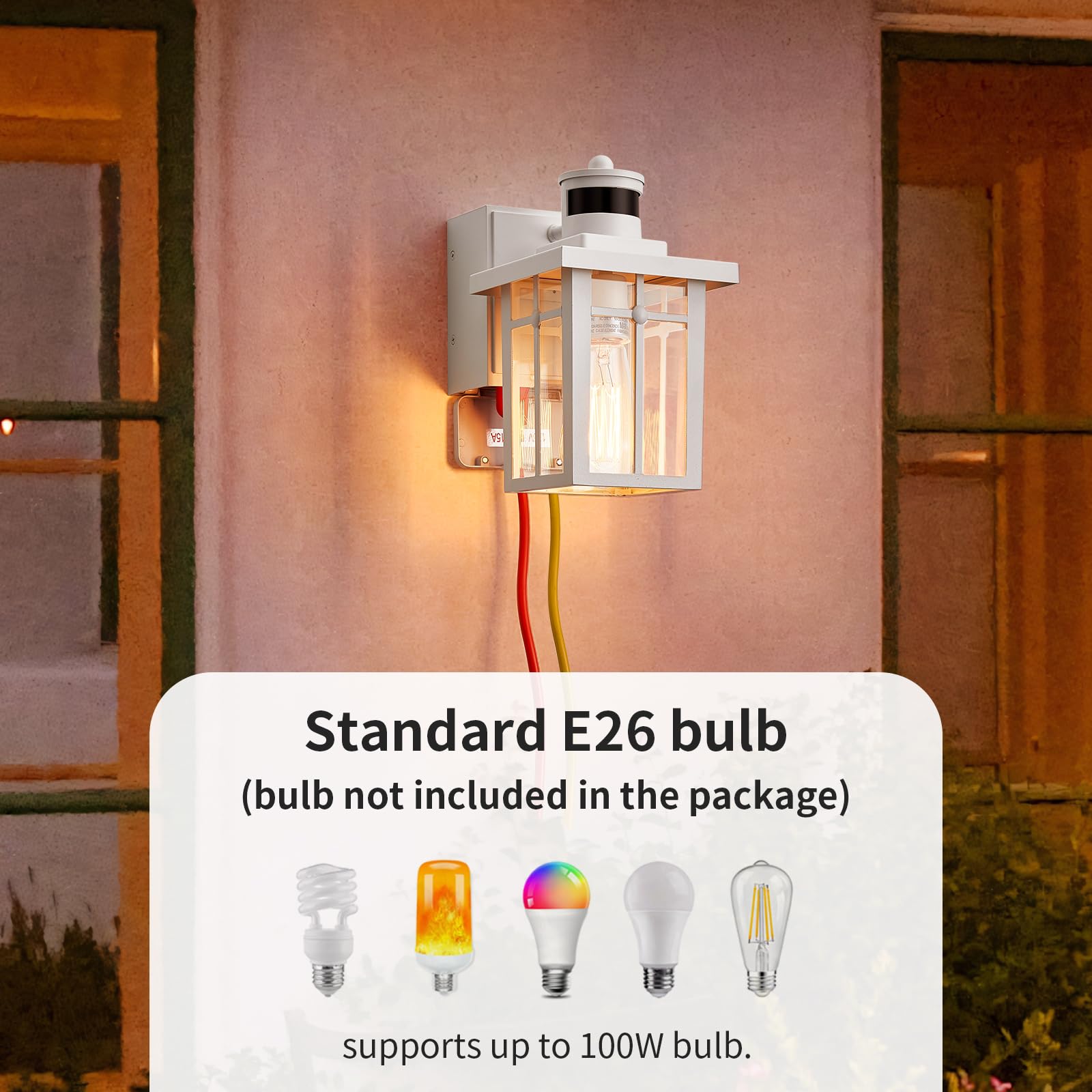 Myhaptim weatherproof exterior light resists rain and wind.