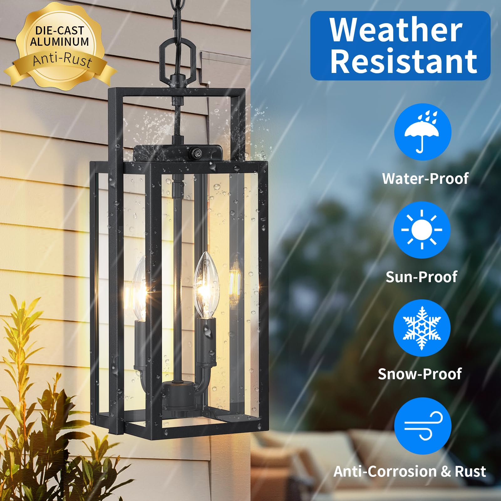 myhxq clear glass shade diffuses light while protecting bulbs from the elements