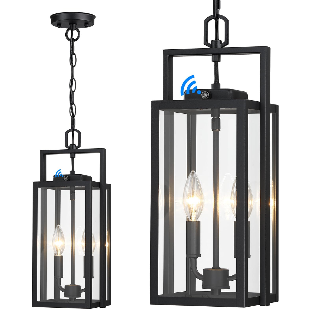 myhxq dusk-to-dawn outdoor pendant with dual lights for hands-free porch lighting