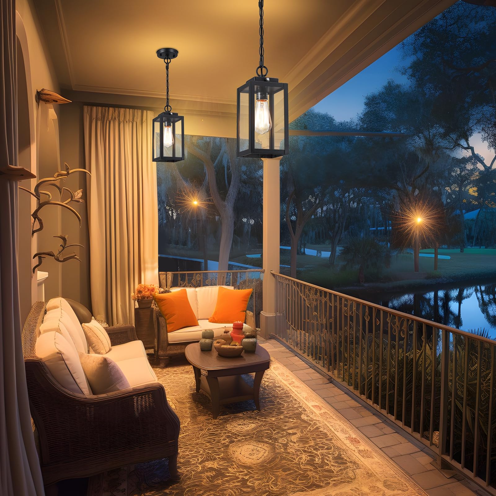 MYHXQ Sloped-ceiling friendly pendant light for versatile mounting.