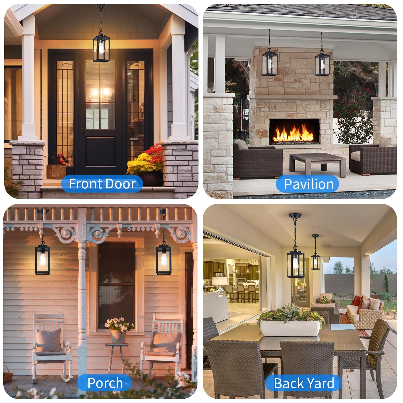 MYHXQ Waterproof outdoor lantern suitable for porches, yards, and entryways.