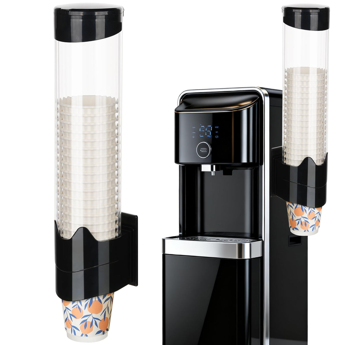 MYITYARD large cup dispenser front view shows sturdy wall mount for easy cup access.