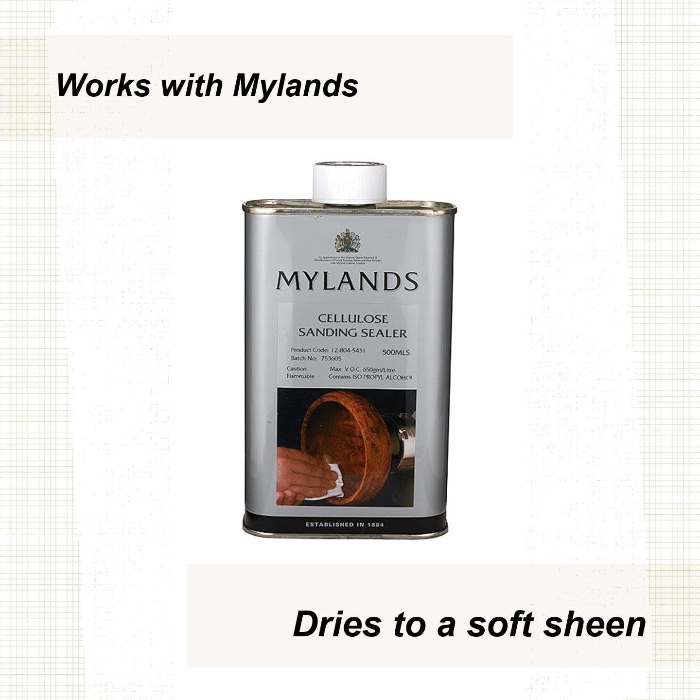 Mylands Cellulose Sanding Sealer clear-coat ready for additional finishes.