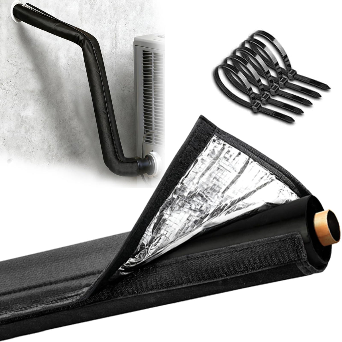 MYLIFESION outdoor hvac pipe insulation sleeve protects copper pipes from weather