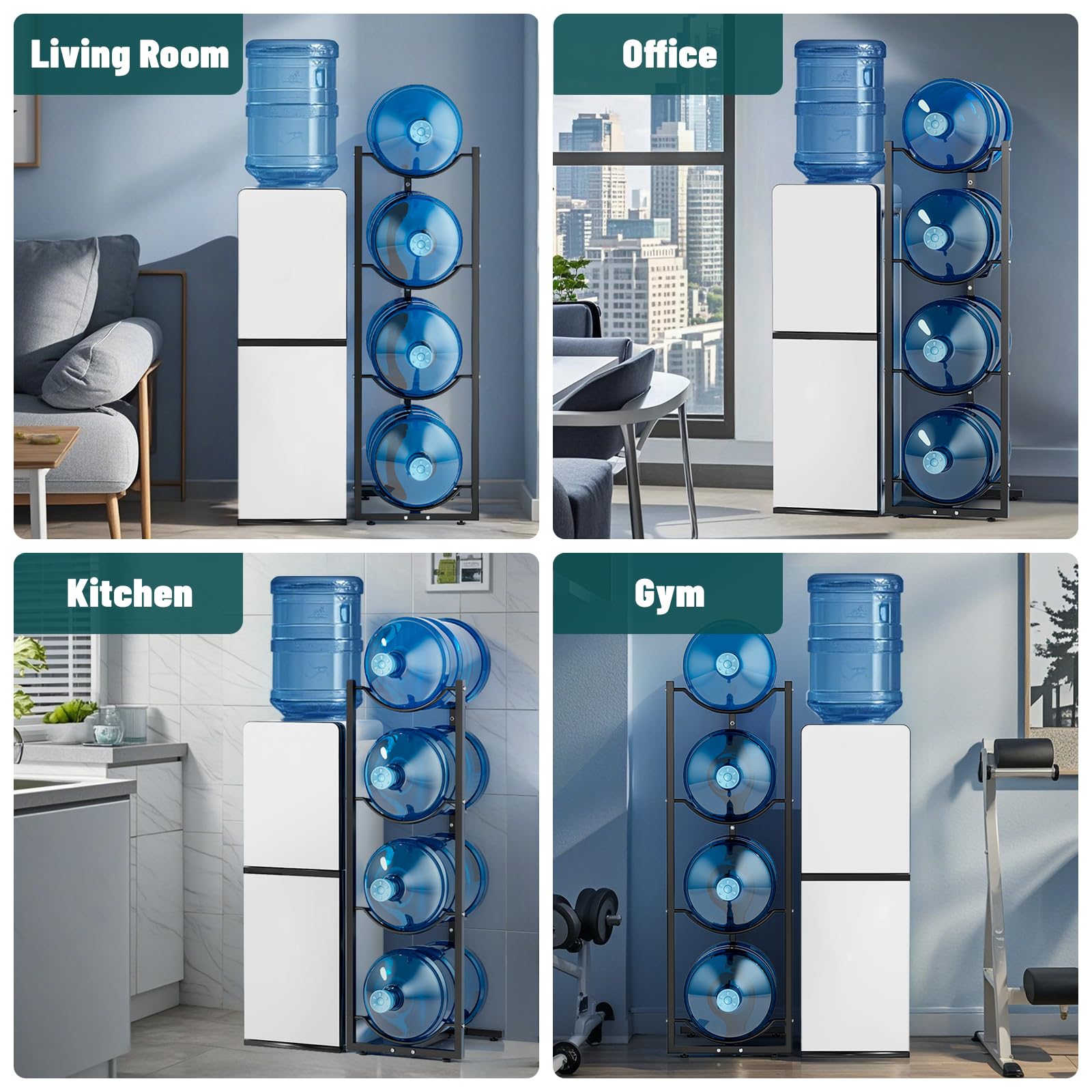 MYLOLF water jug stand in kitchen or office stores four bottles neatly.