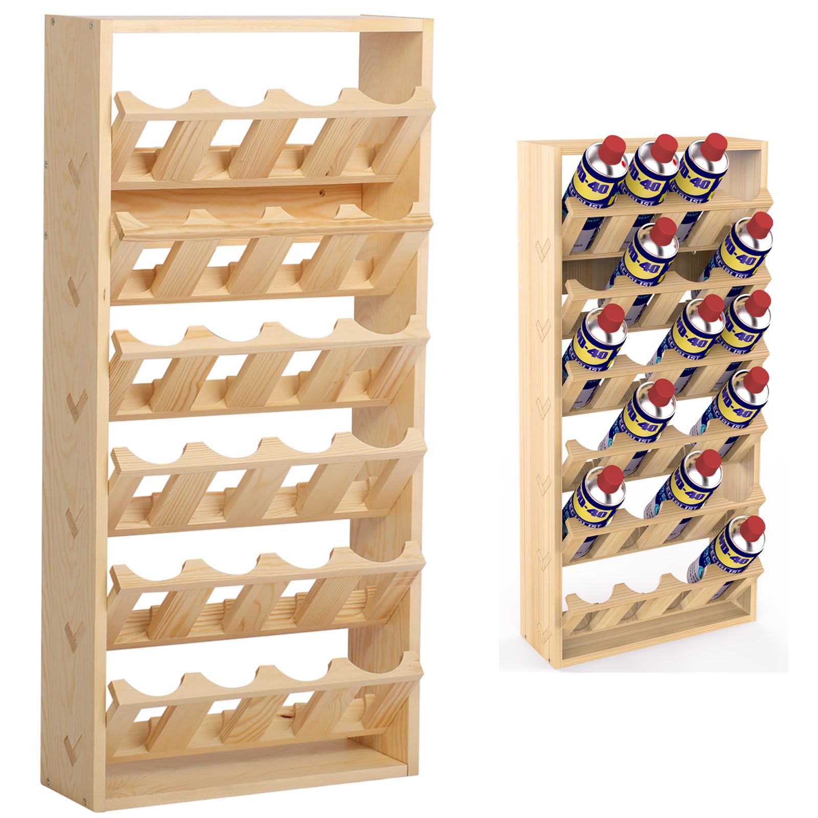 MYOYAY six-tier wall-mounted holder for quick spray can access.