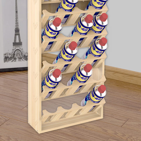 Space-saving layout helps organize tools, paints, and bottles.