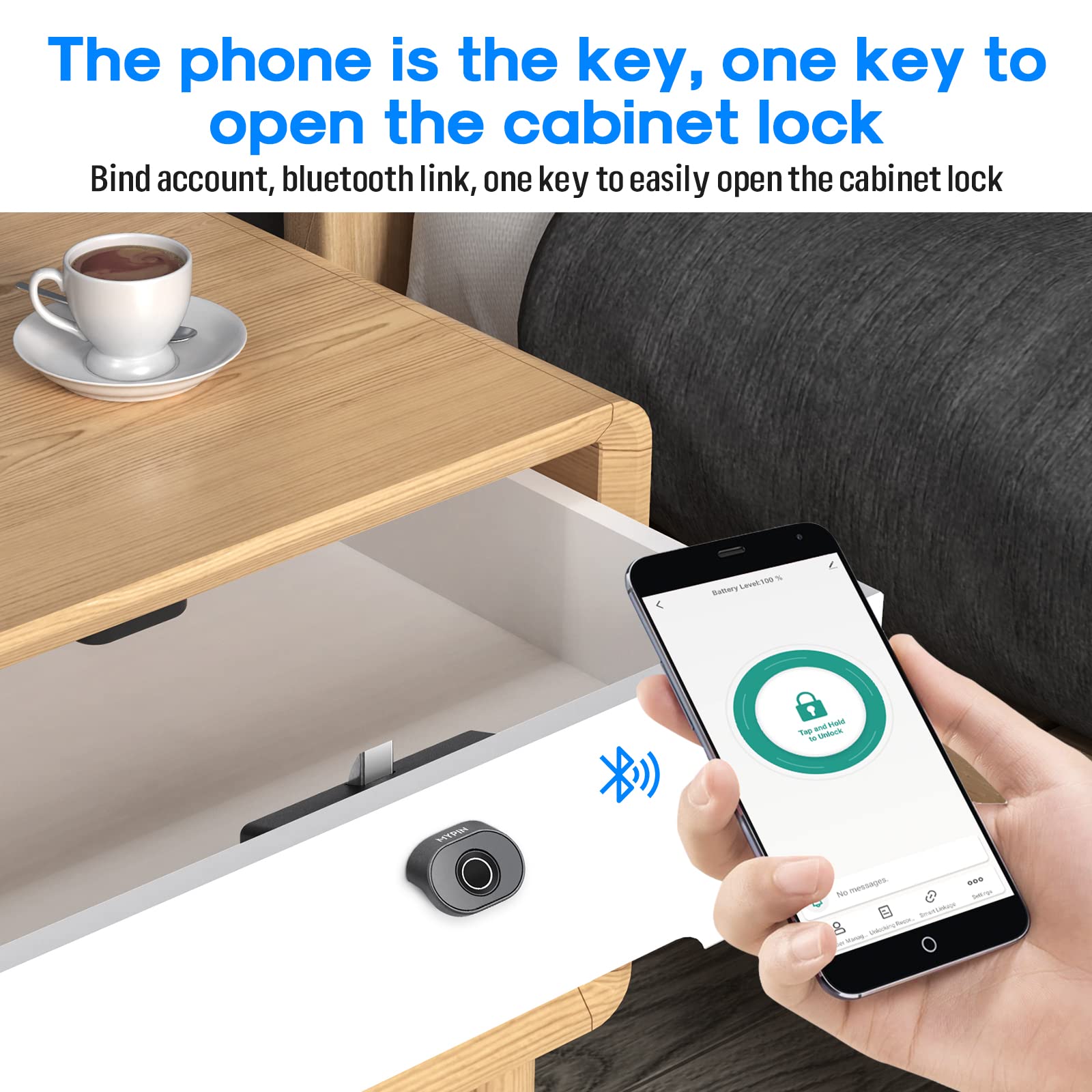 MYPIN app control view highlights wireless, keyless access