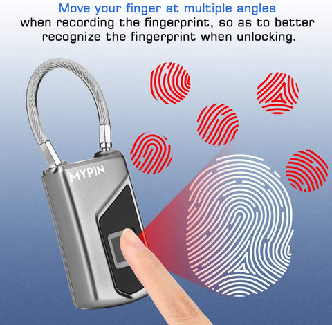 MYPIN fingerprint lock aluminum body offers durable protection against tampering