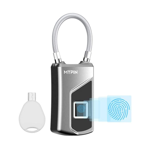MYPIN fingerprint lock front view demonstrating keyless entry for lockers and suitcases