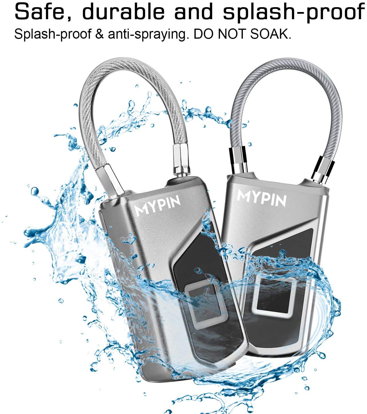 MYPIN fingerprint lock USB charging feature for long-lasting security on the go