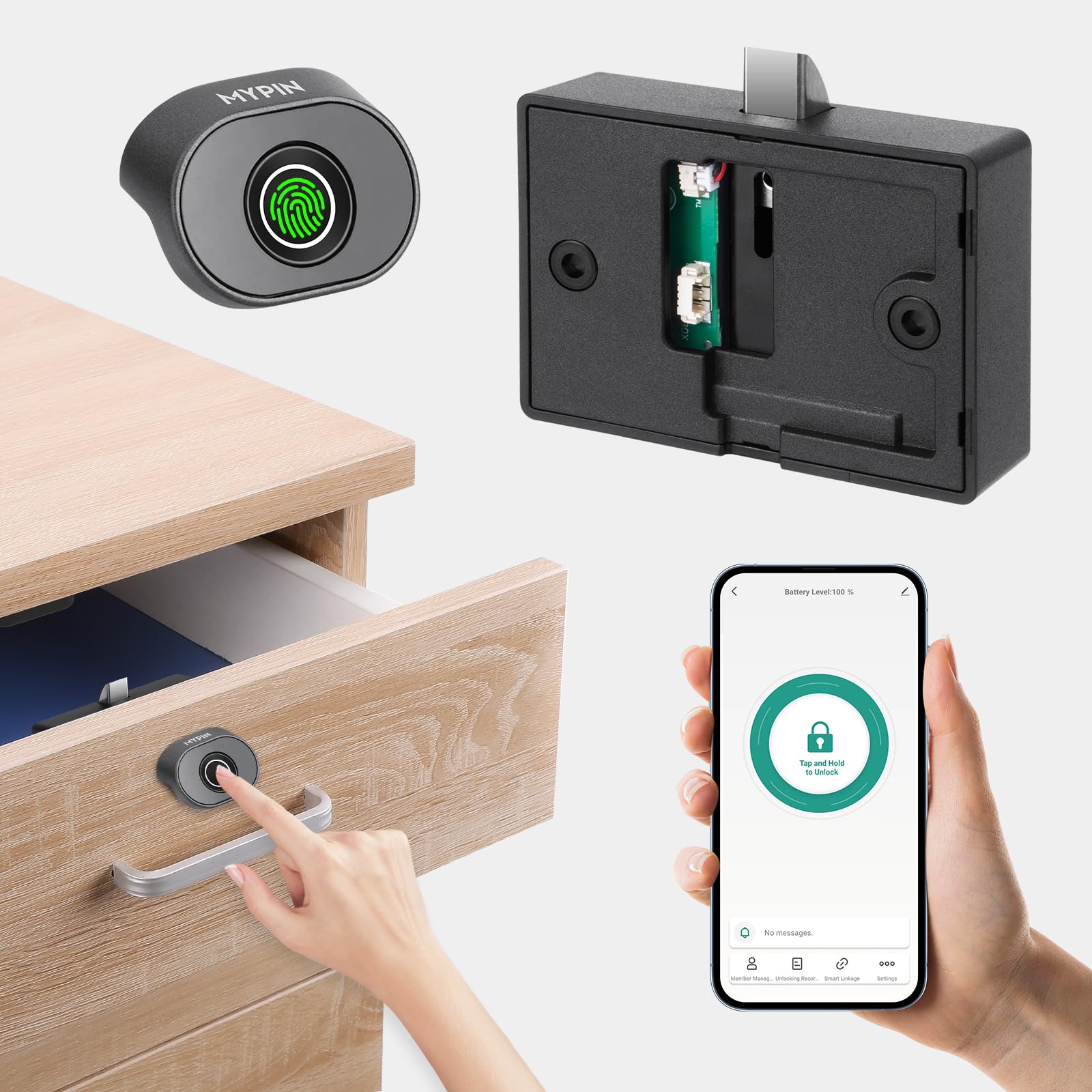 MYPIN fingerprint reader close-up enables fast, secure access