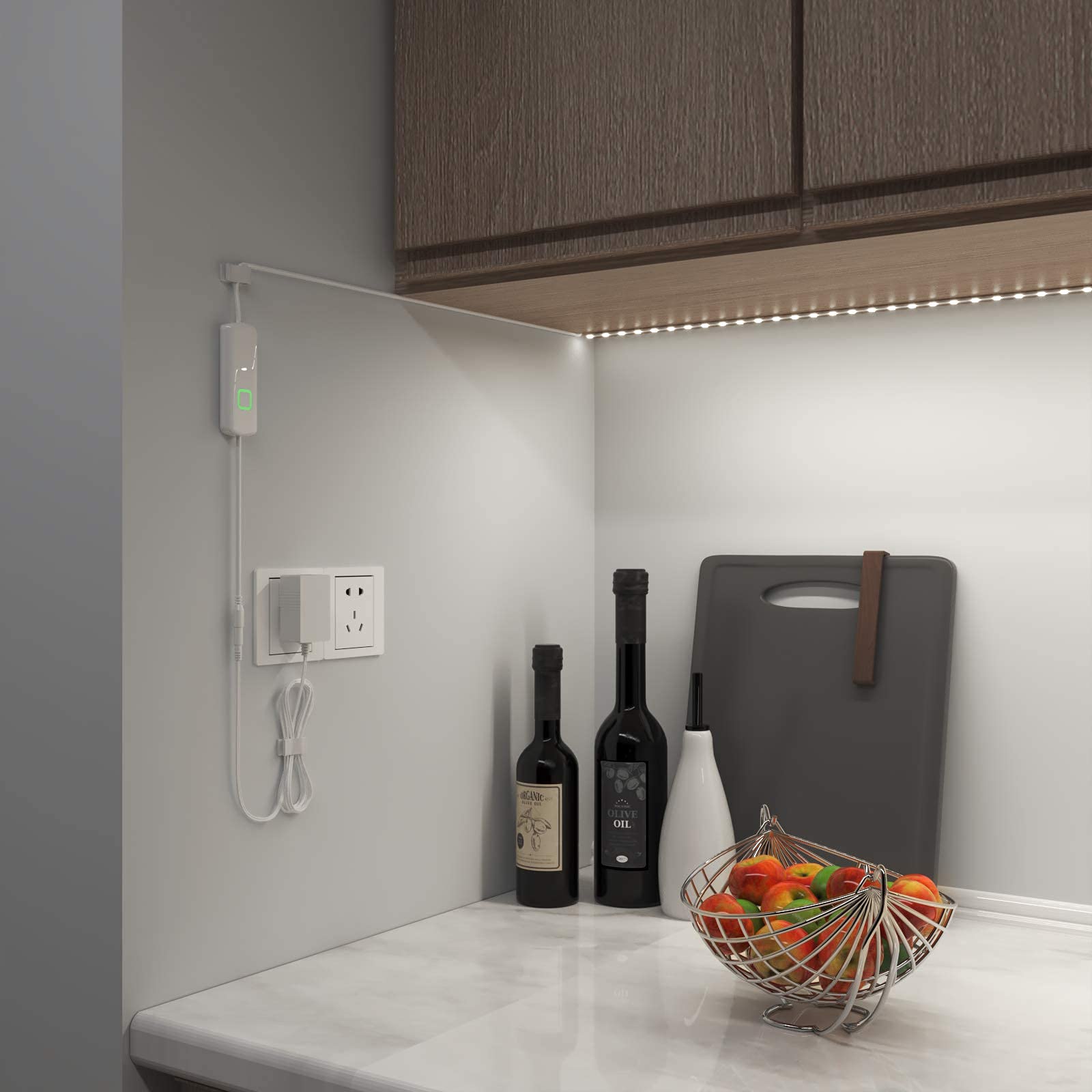MYPLUS LED strip lights bedroom accent creates cozy daylight ambience for relaxation.