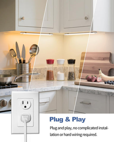MYPLUS plug-in under cabinet lights for quick installation near sinks