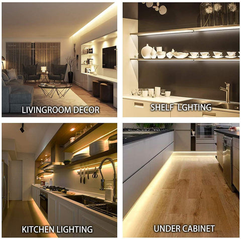 MYPLUS shelf and display lighting highlights decor with warm accents