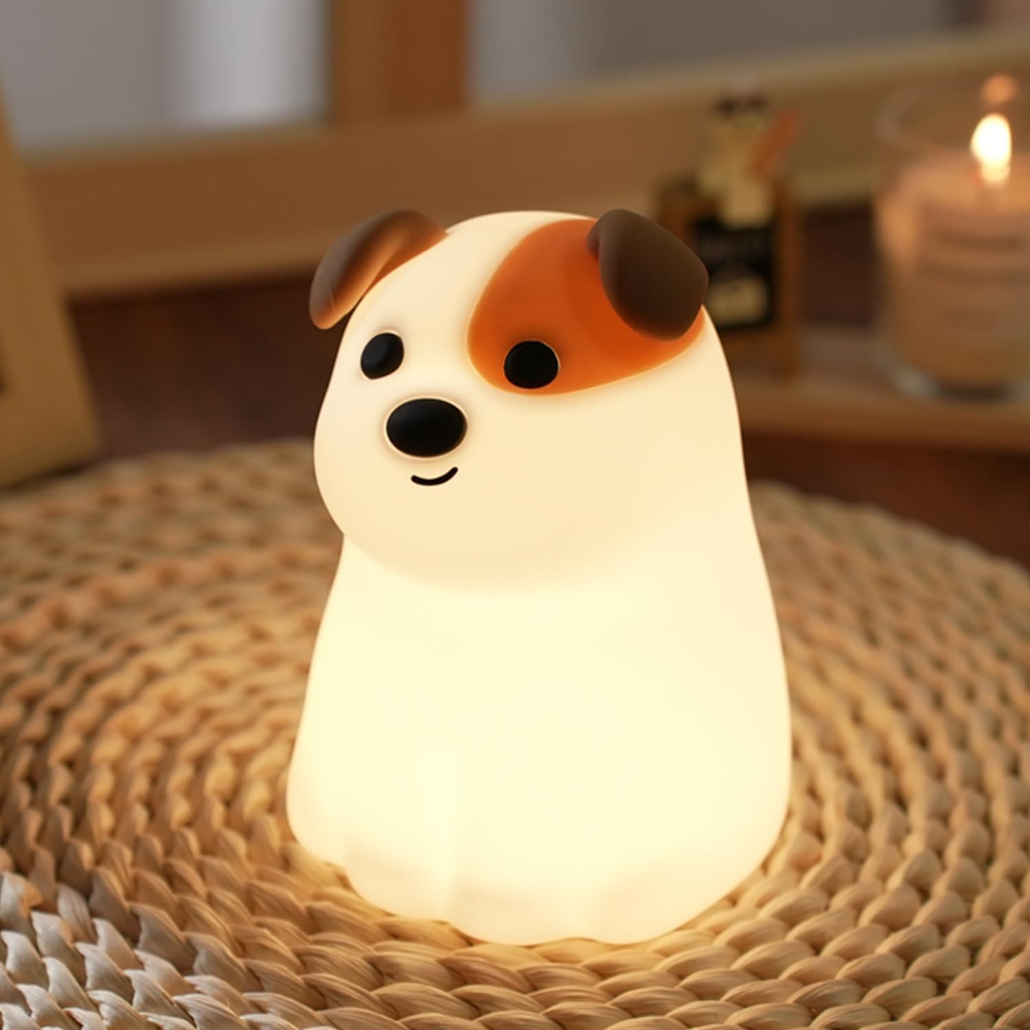 Myratts cute puppy night light glows softly, ideal for a cozy nursery ambiance.
