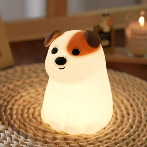 Myratts cute puppy night light glows softly, ideal for a cozy nursery ambiance.