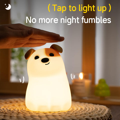 Myratts puppy night light offers colorful mode for playful evenings.