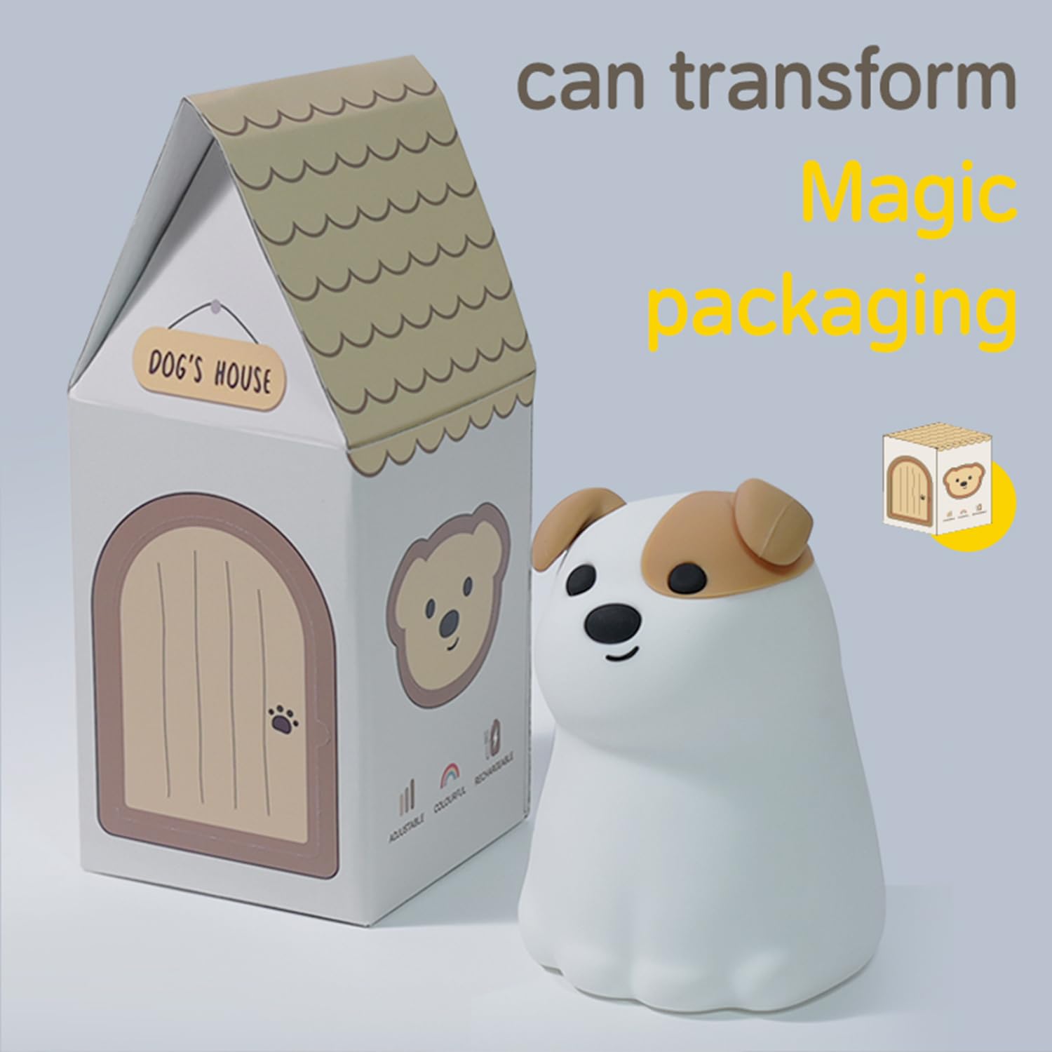 Myratts portable puppy night light is easy to carry on trips.