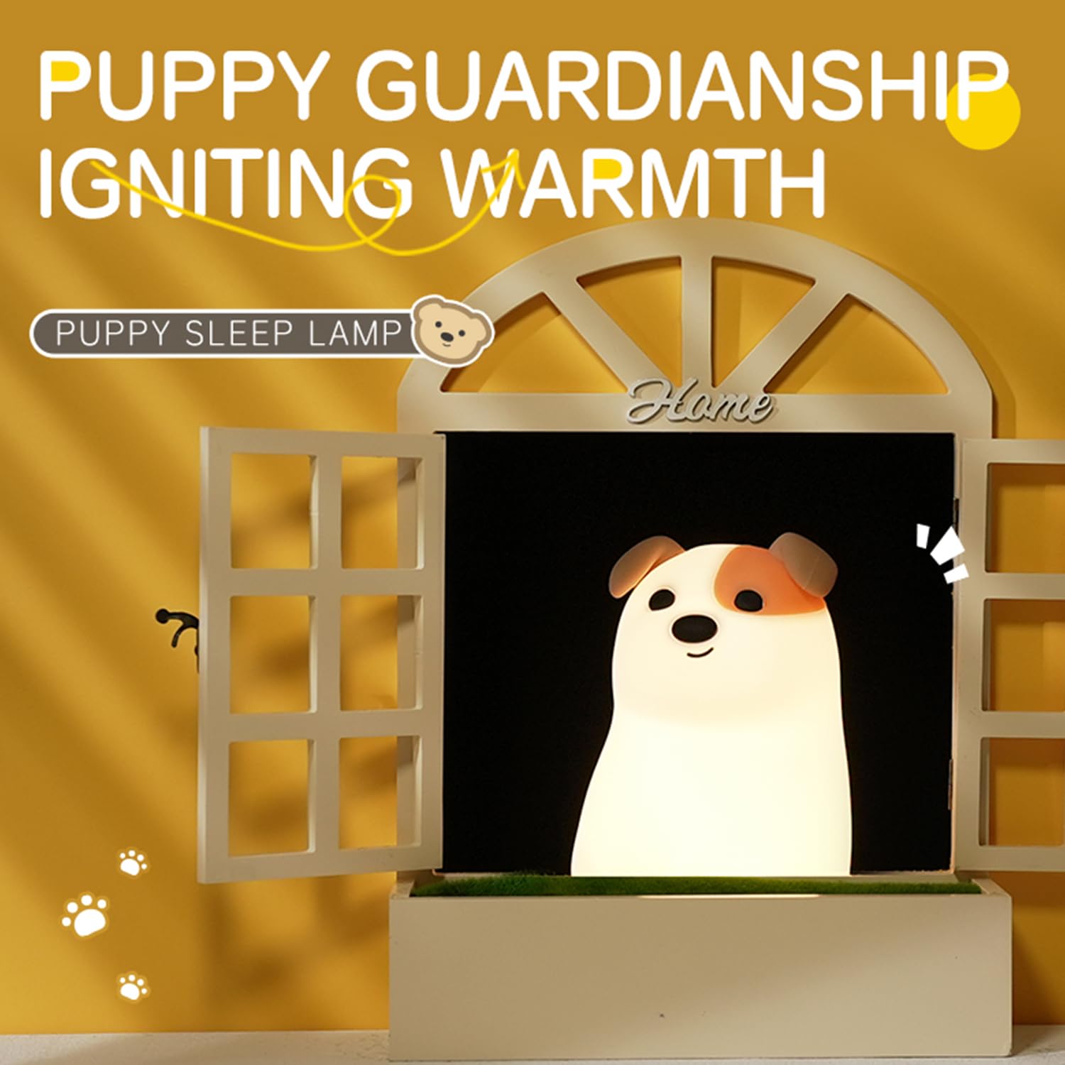 Myratts usb-rechargeable puppy night light keeps room lit through the night.