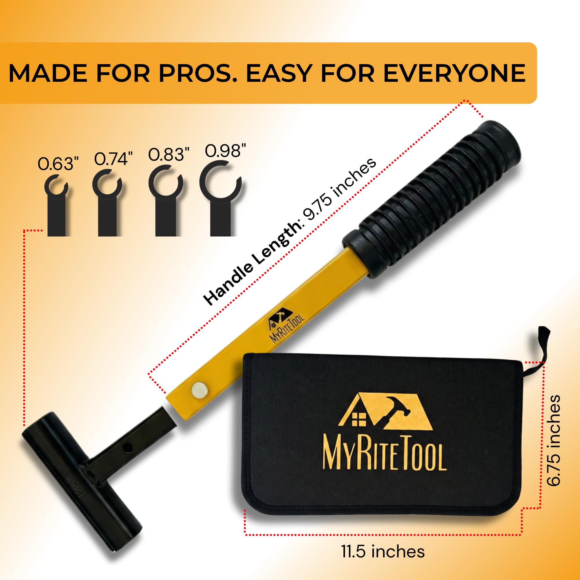 MyRiteTool heavy-duty steel construction with ergonomic grip in use.