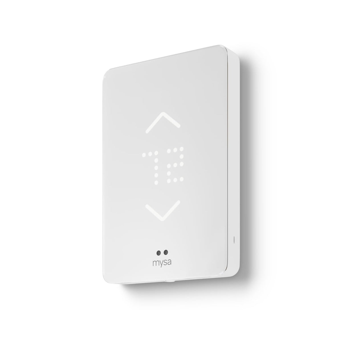 Mysa smart thermostat mounted on 240V baseboard for efficient warmth