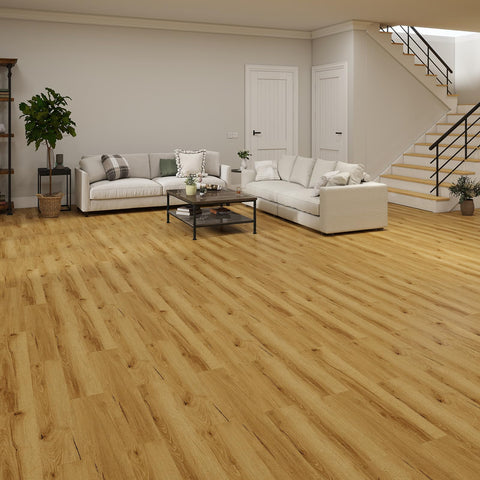 Mysflosy blonde-oak planks bring a warm, inviting vibe to living spaces.