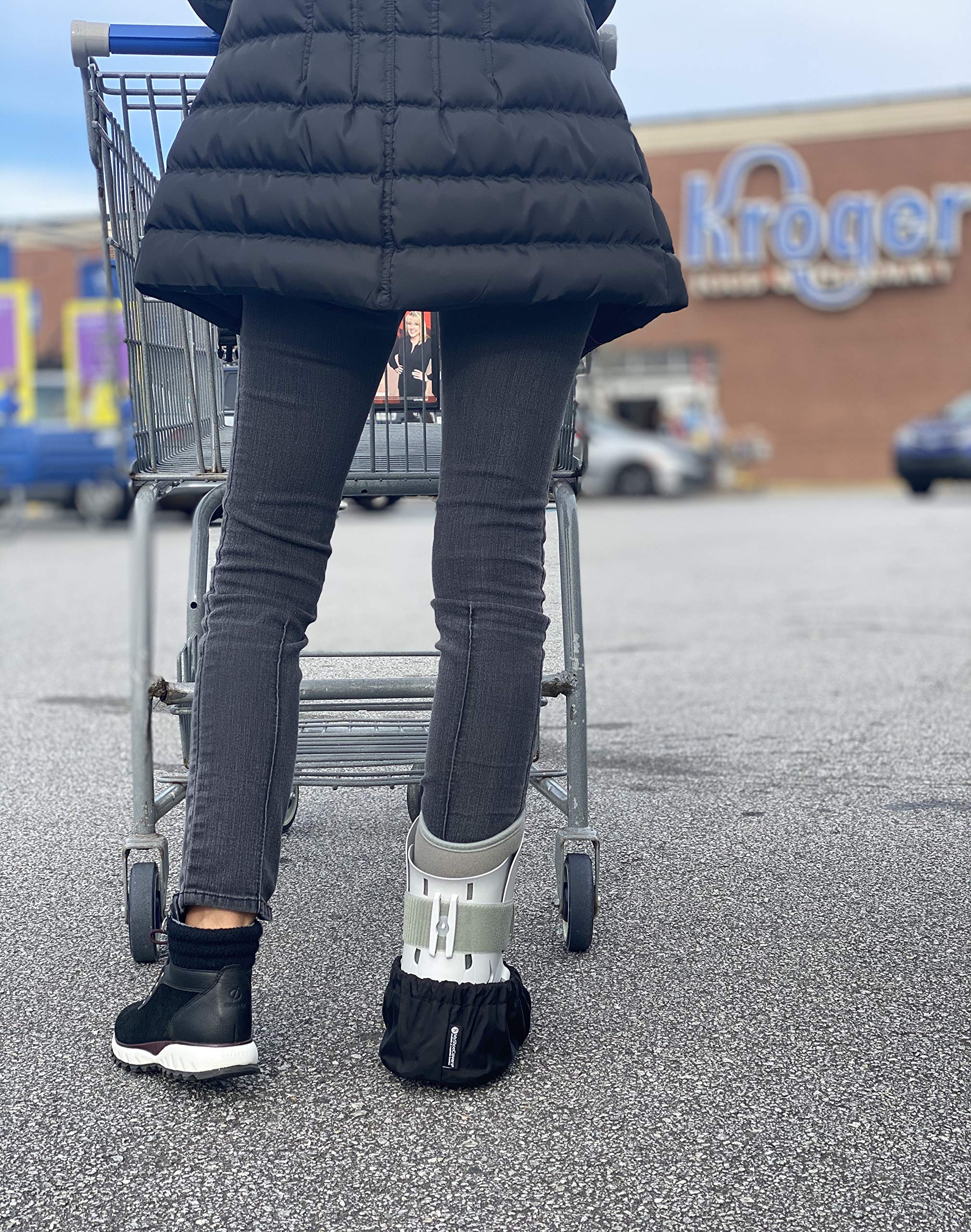 MyShoeCovers easy-on elastic top enables quick on/off during recovery.