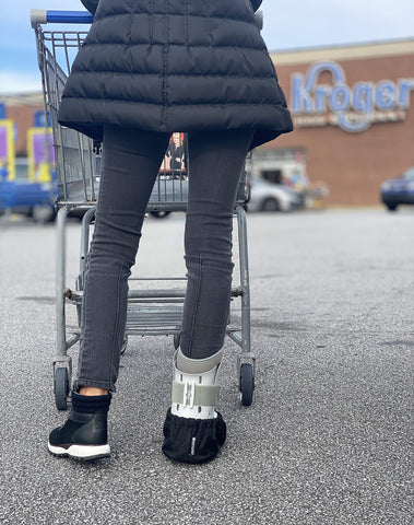 MyShoeCovers easy-on elastic top enables quick on/off during recovery.