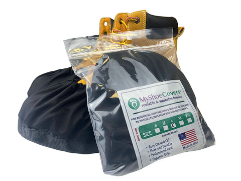 MyShoeCovers five sizes to fit most shoes and boots