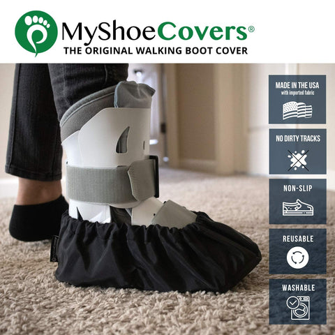 MyShoeCovers USA-made fabric for durable boot protection.