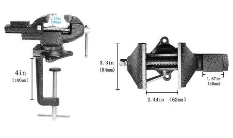 MYTEC vise with multiple jaw configurations adapts to irregular shapes.