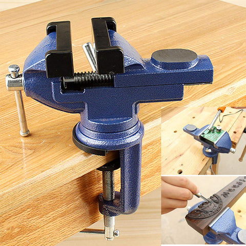 MYTEC Home Vise with 2.5-inch jaw opening for secure, adjustable clamping on work surfaces.