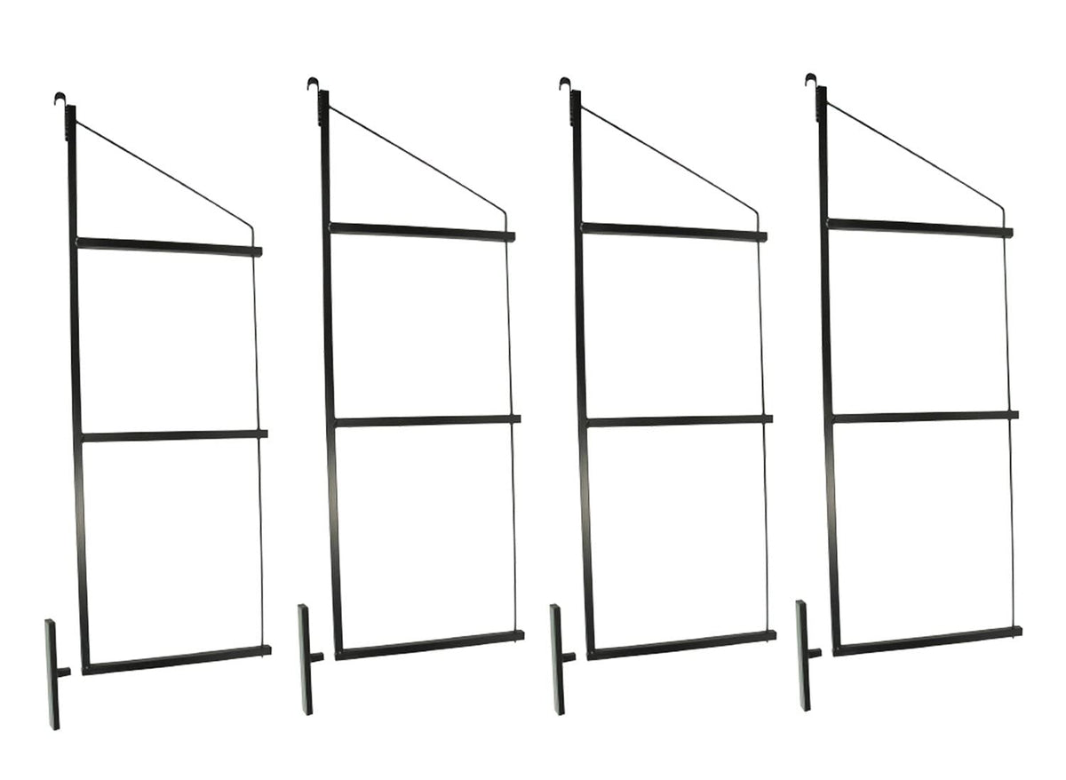 Mytee Products 4-pack 3-tier brackets ready for heavy-duty container shelving.