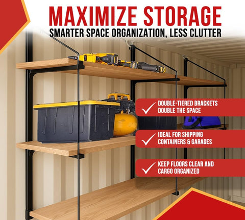 Bracket from Mytee Products supports up to 550 lbs per arm for heavy items.