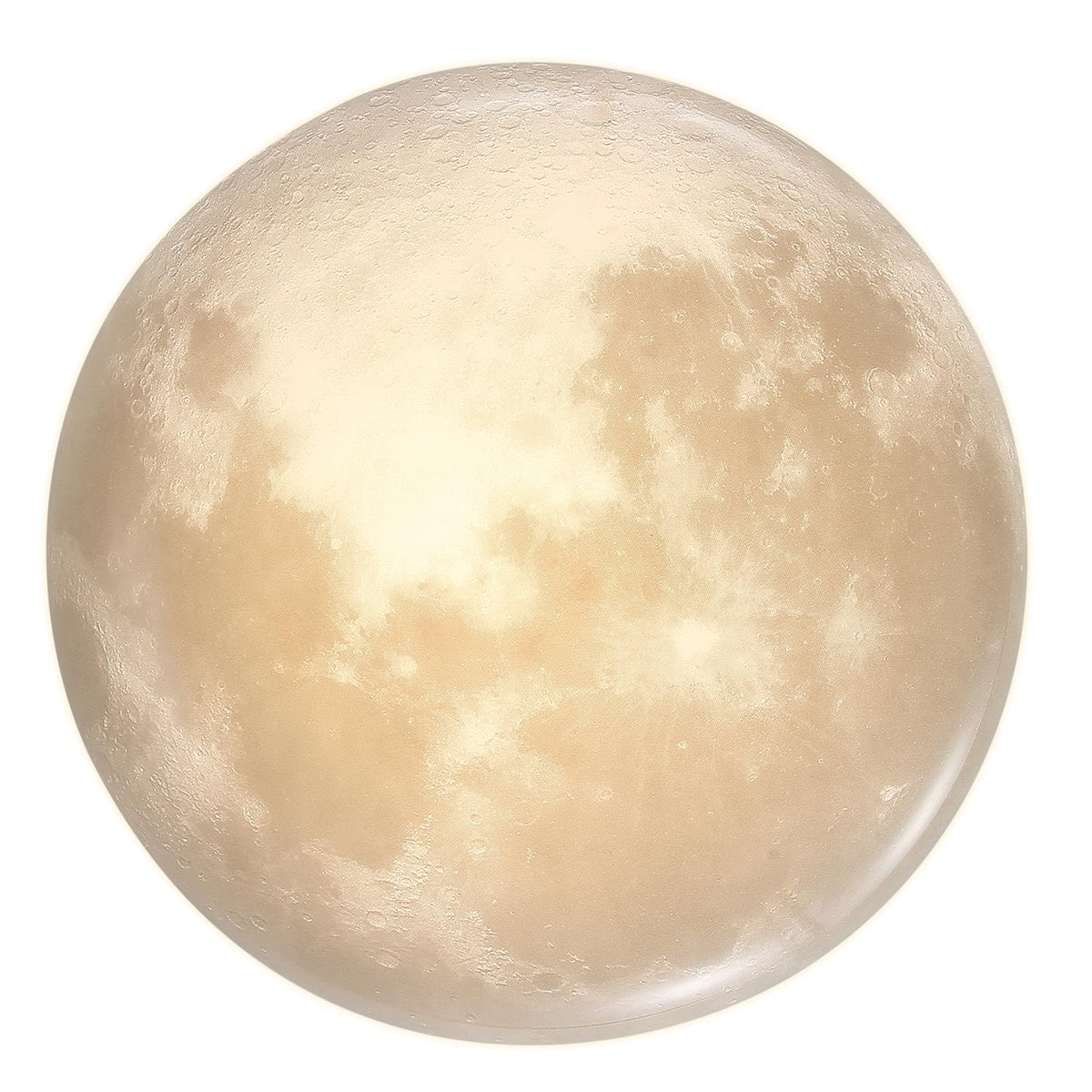 Mythluma Flush Mount Moon surface closeup showing realistic craters for atmospheric room lighting