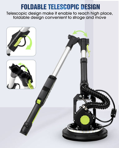 MYTOL drywall sander foldable-handle enables compact storage after use