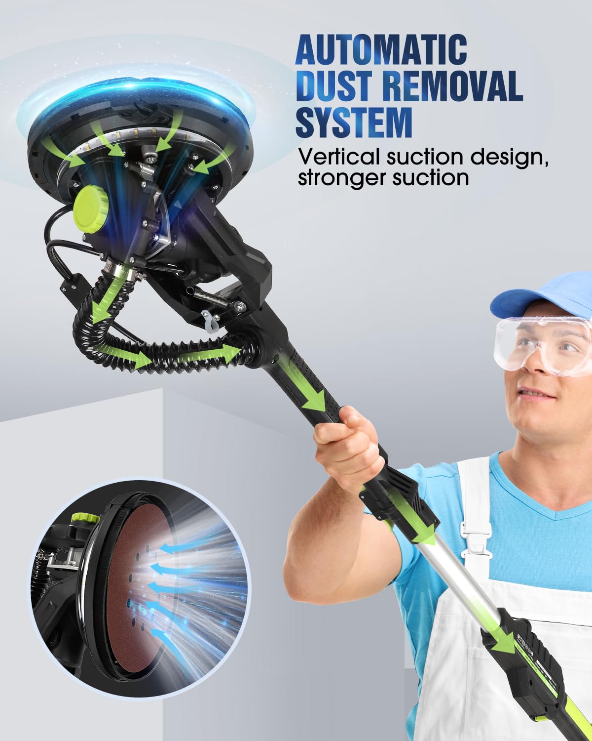 MYTOL drywall sander rotating-disc ensures uniform finish across walls