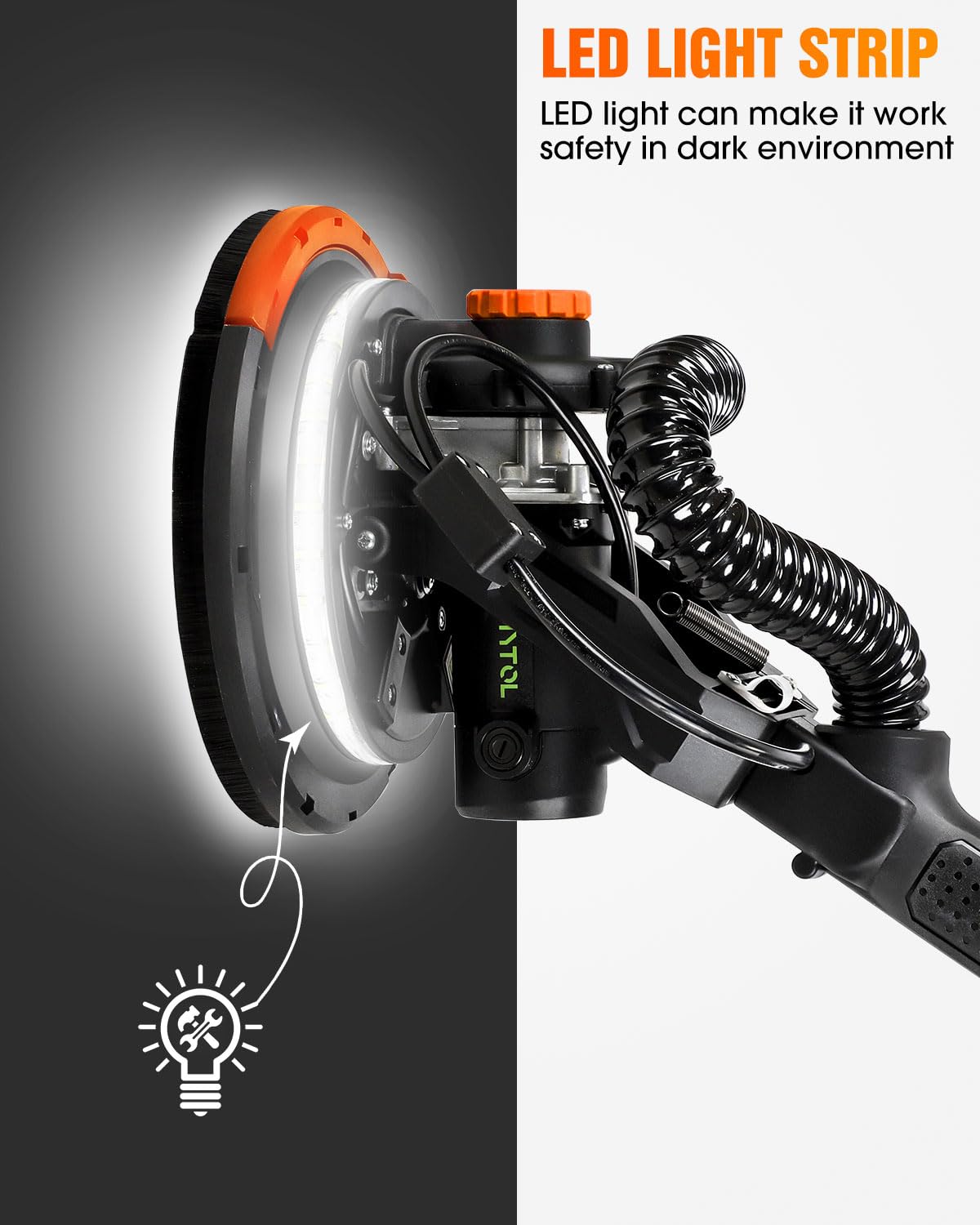 MYTOL vacuum-assisted sanding helps keep the work area cleaner