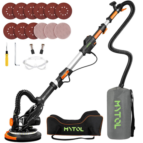 MYTOL drywall sander with vacuum bag and LED lighting for precise sanding