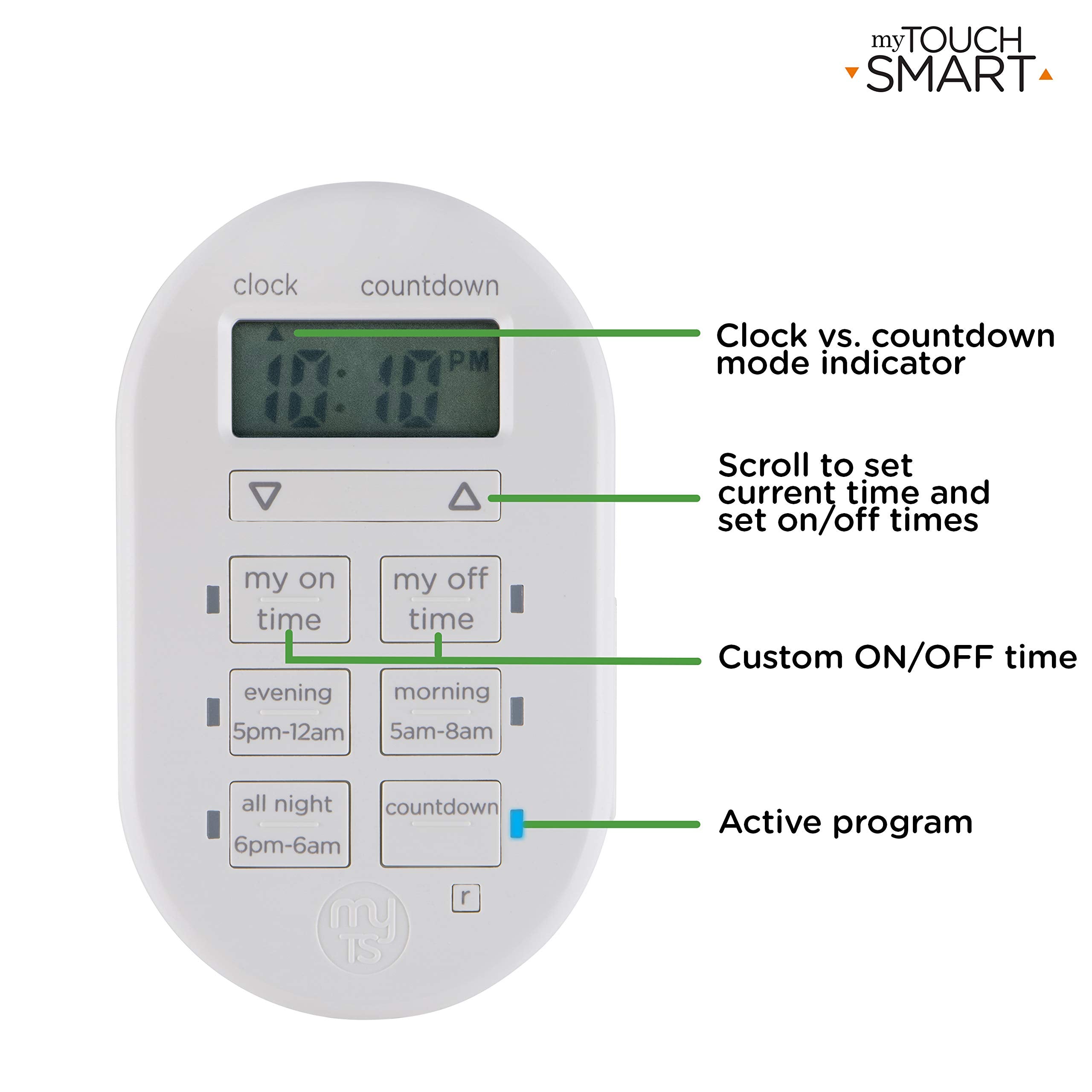 MyTouchSmart custom countdown timer up to 24 hours for flexible timing