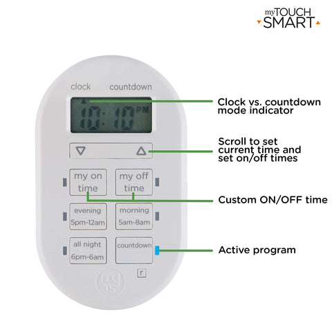 MyTouchSmart custom countdown timer up to 24 hours for flexible timing