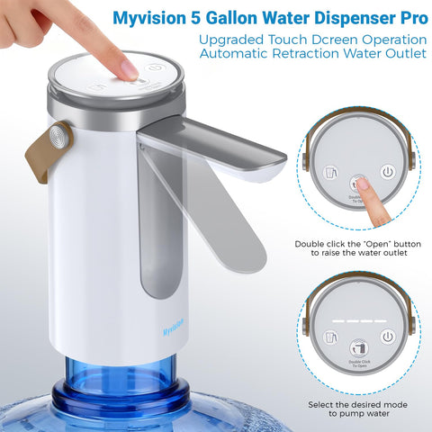 Myvision pump touch-screen control enables easy mode selection for precise pours.
