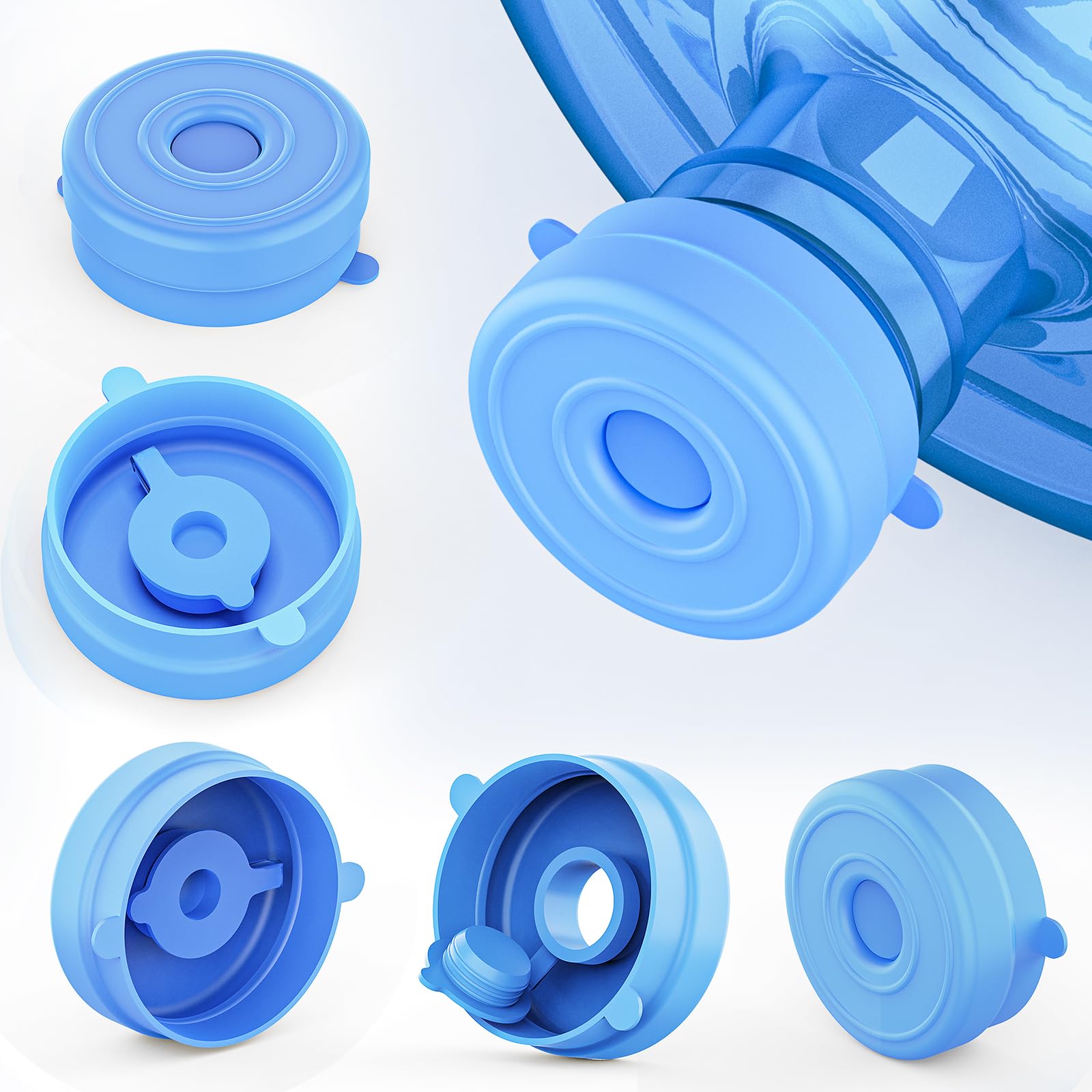 Myvision reusable cap on a 3-5 gallon bottle mouth provides a secure seal